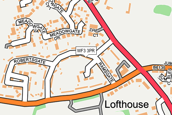 WF3 3PR map - OS OpenMap – Local (Ordnance Survey)