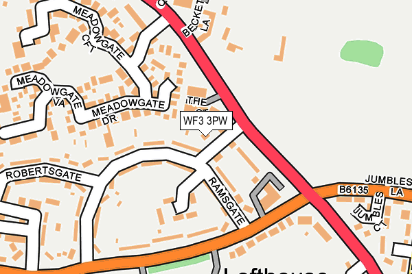 WF3 3PW map - OS OpenMap – Local (Ordnance Survey)