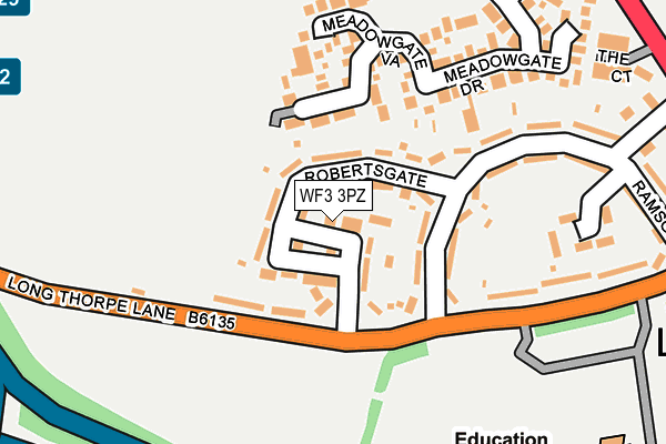 WF3 3PZ map - OS OpenMap – Local (Ordnance Survey)