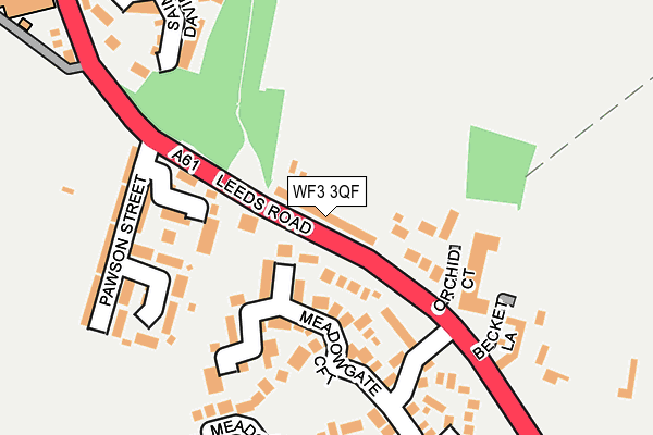 WF3 3QF map - OS OpenMap – Local (Ordnance Survey)