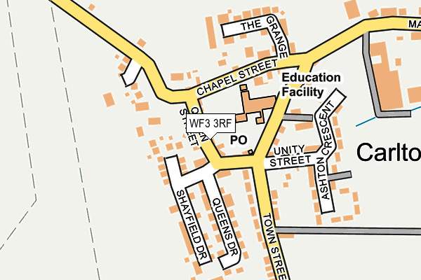 WF3 3RF map - OS OpenMap – Local (Ordnance Survey)