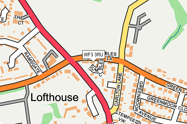 WF3 3RU map - OS OpenMap – Local (Ordnance Survey)
