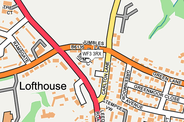 WF3 3RX map - OS OpenMap – Local (Ordnance Survey)