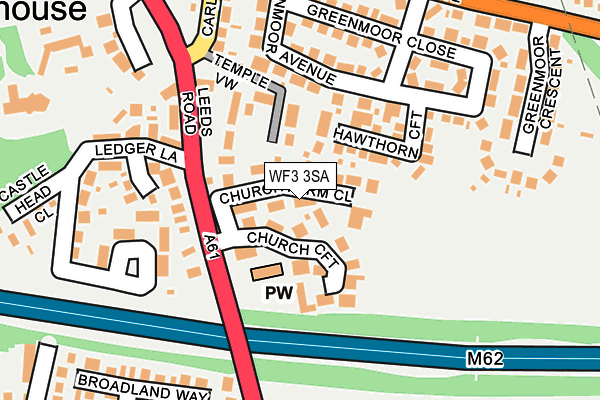 WF3 3SA map - OS OpenMap – Local (Ordnance Survey)