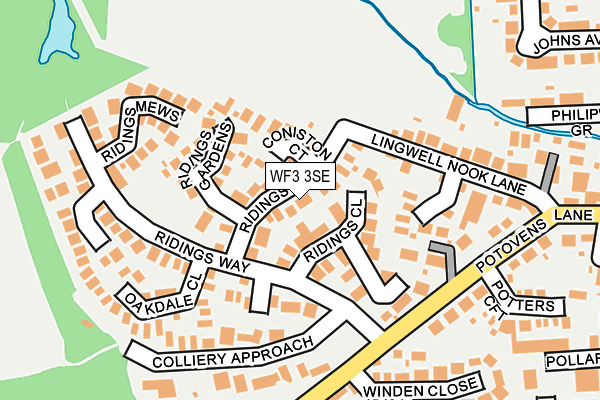 WF3 3SE map - OS OpenMap – Local (Ordnance Survey)