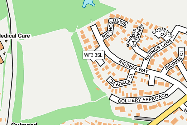 WF3 3SL map - OS OpenMap – Local (Ordnance Survey)