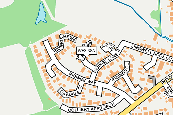 WF3 3SN map - OS OpenMap – Local (Ordnance Survey)