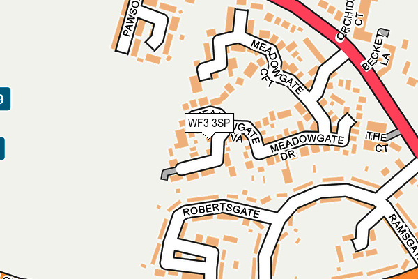 WF3 3SP map - OS OpenMap – Local (Ordnance Survey)