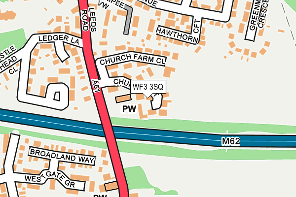 WF3 3SQ map - OS OpenMap – Local (Ordnance Survey)