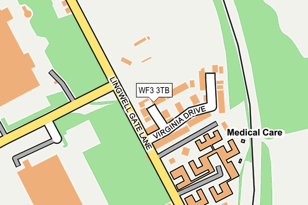 WF3 3TB map - OS OpenMap – Local (Ordnance Survey)