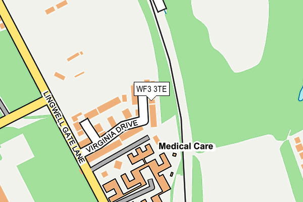 WF3 3TE map - OS OpenMap – Local (Ordnance Survey)