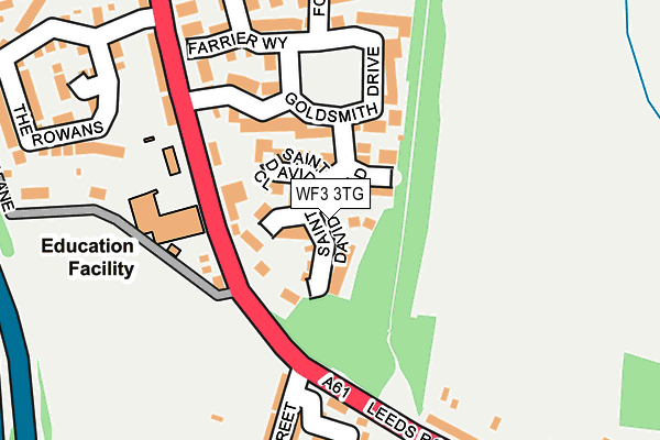 WF3 3TG map - OS OpenMap – Local (Ordnance Survey)