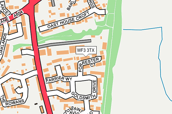 WF3 3TX map - OS OpenMap – Local (Ordnance Survey)