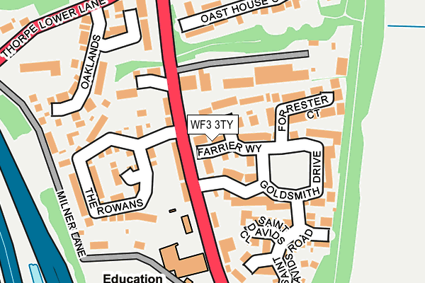 WF3 3TY map - OS OpenMap – Local (Ordnance Survey)