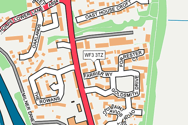 WF3 3TZ map - OS OpenMap – Local (Ordnance Survey)