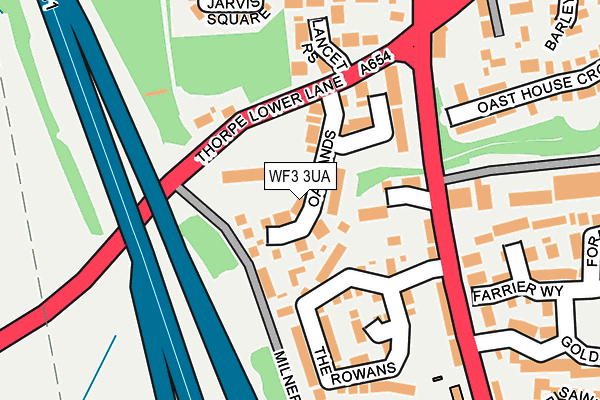 WF3 3UA map - OS OpenMap – Local (Ordnance Survey)