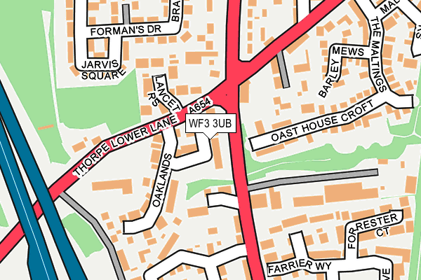 WF3 3UB map - OS OpenMap – Local (Ordnance Survey)