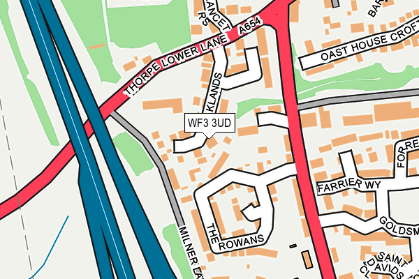 WF3 3UD map - OS OpenMap – Local (Ordnance Survey)