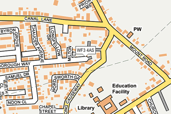 WF3 4AS map - OS OpenMap – Local (Ordnance Survey)