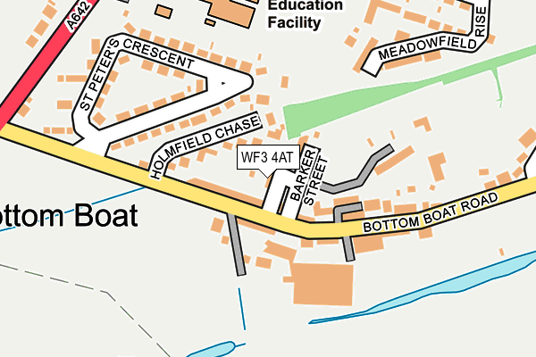 WF3 4AT map - OS OpenMap – Local (Ordnance Survey)