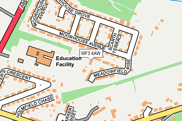 WF3 4AW map - OS OpenMap – Local (Ordnance Survey)