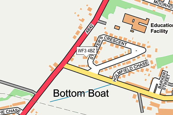 WF3 4BZ map - OS OpenMap – Local (Ordnance Survey)