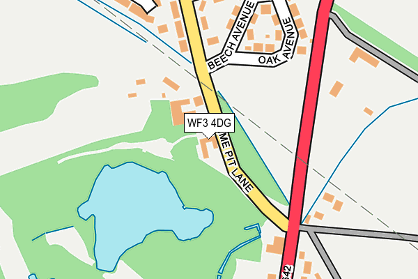 WF3 4DG map - OS OpenMap – Local (Ordnance Survey)