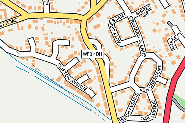 WF3 4DH map - OS OpenMap – Local (Ordnance Survey)