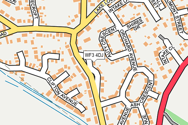 WF3 4DJ map - OS OpenMap – Local (Ordnance Survey)