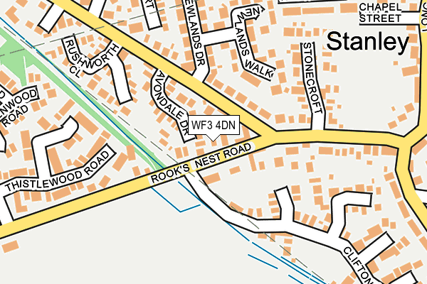 WF3 4DN map - OS OpenMap – Local (Ordnance Survey)