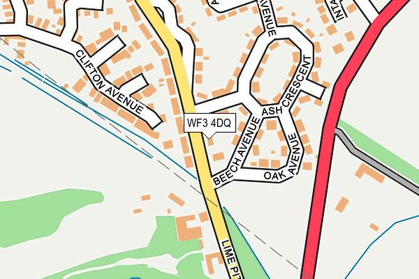 WF3 4DQ map - OS OpenMap – Local (Ordnance Survey)