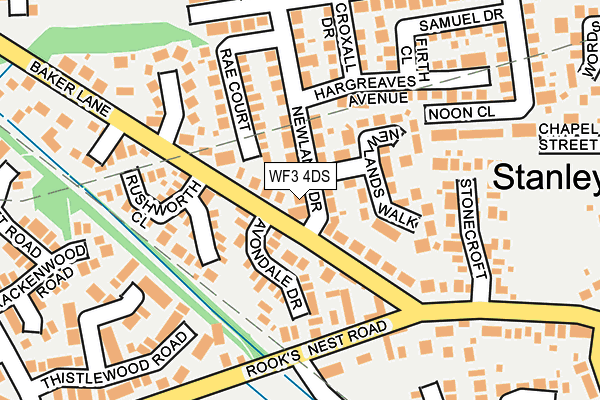 WF3 4DS map - OS OpenMap – Local (Ordnance Survey)