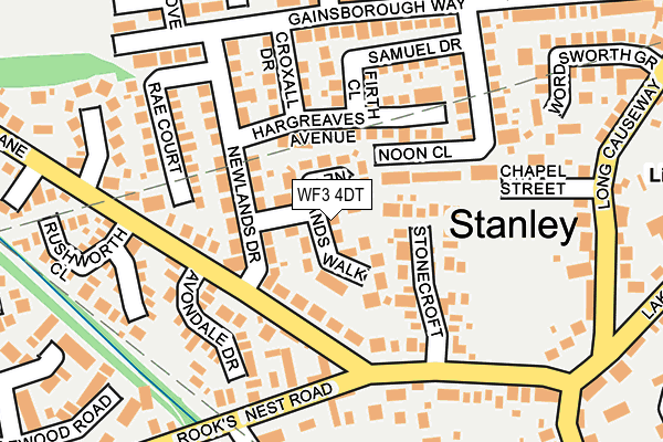 WF3 4DT map - OS OpenMap – Local (Ordnance Survey)