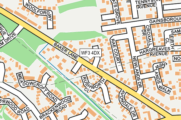 WF3 4DX map - OS OpenMap – Local (Ordnance Survey)