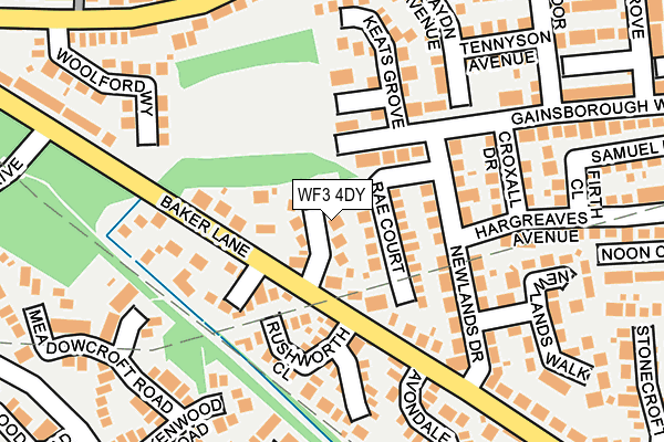 WF3 4DY map - OS OpenMap – Local (Ordnance Survey)