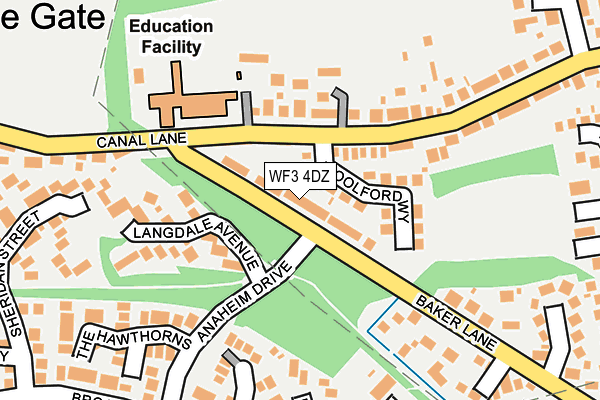 WF3 4DZ map - OS OpenMap – Local (Ordnance Survey)