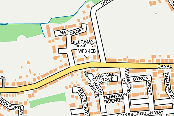 WF3 4EB map - OS OpenMap – Local (Ordnance Survey)