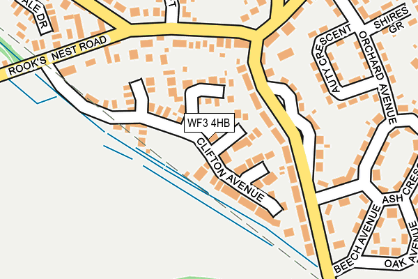 WF3 4HB map - OS OpenMap – Local (Ordnance Survey)