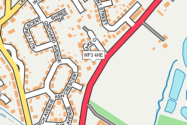 WF3 4HE map - OS OpenMap – Local (Ordnance Survey)