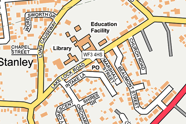 WF3 4HS map - OS OpenMap – Local (Ordnance Survey)