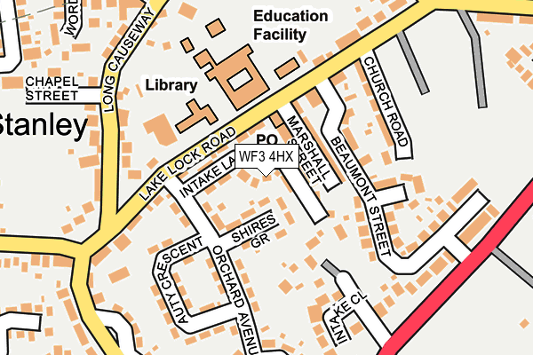 WF3 4HX map - OS OpenMap – Local (Ordnance Survey)