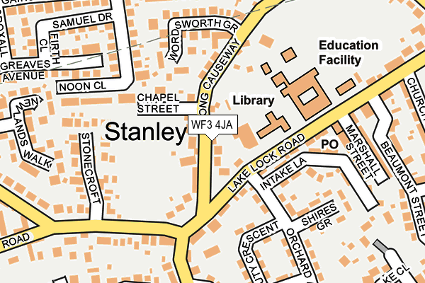 WF3 4JA map - OS OpenMap – Local (Ordnance Survey)