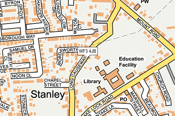 WF3 4JB map - OS OpenMap – Local (Ordnance Survey)