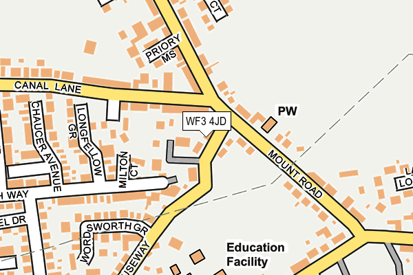 WF3 4JD map - OS OpenMap – Local (Ordnance Survey)