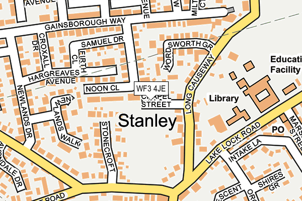 WF3 4JE map - OS OpenMap – Local (Ordnance Survey)