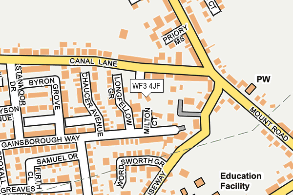 WF3 4JF map - OS OpenMap – Local (Ordnance Survey)