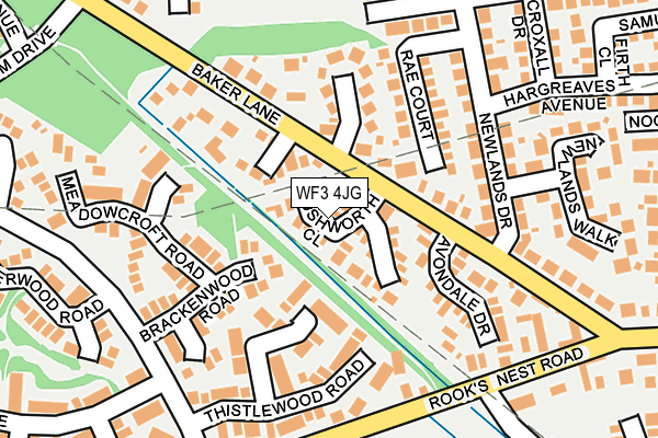 WF3 4JG map - OS OpenMap – Local (Ordnance Survey)