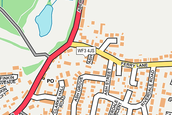 WF3 4JS map - OS OpenMap – Local (Ordnance Survey)