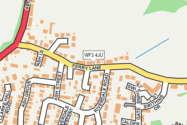 WF3 4JU map - OS OpenMap – Local (Ordnance Survey)