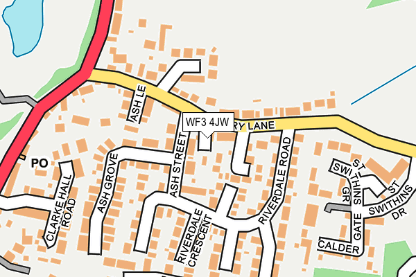 WF3 4JW map - OS OpenMap – Local (Ordnance Survey)